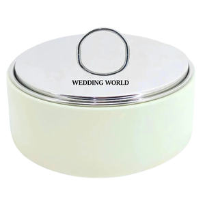 Olla Caliente de Metal con Acabado en Cuero, Excelente Calidad, Hecha a Mano, Forma Redonda, Diseño Nuevo, Calentador de Alimentos de Metal - Product Image 1