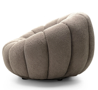 Fauteuil de salon moderne en forme de citrouille avec repose-pieds, chaise d'appoint confortable à base dissimulée pour salon et appartement - Vente en gros
