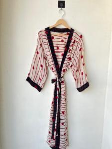 ชุดกิโมโนชายหาดชุดกิโมโนผ้าไหมแบบวินเทจชุดกิโมโนผ้าไหมรีไซเคิลใส่สบายสวมใส่ทุกวันชุดกิโมโนส่าหรีเป็นของขวัญสำหรับชุดนอนของเธอ - Product Image 2