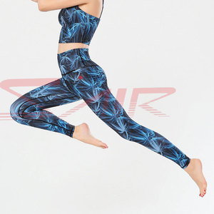Leggings d'entraînement personnalisés 100% coton de haute qualité pour femmes vêtements de sublimation en gros avec logo à la taille - Product Image 2