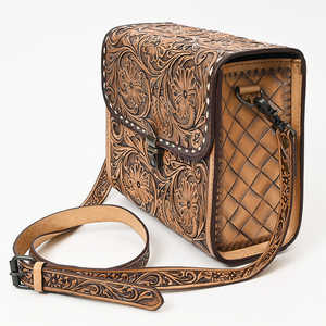 Sac à bandoulière en cuir repoussé Western fait à la main Vintage Floral sculpté Design léger sangle unique femmes été hiver - Product Image 1