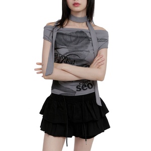 เสื้อครอปท็อปสั่งทำขายส่ง แบบเปิดไหล่ สไตล์สตรีทแวร์ ทรงเข้ารูป เสื้อครอปแขนกุด แฟชั่นกลางแจ้ง |   เสื้อผ้าแฟชั่น - Product Image 1