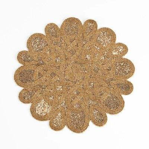 High-quality <b>Beaded</b> Embroidery <b>Placemats</b> with Seed Beads for Kitchen and Dining Custom Unique <b>Beaded</b> Embroidery <b>Placemat</b> - Product Image 5