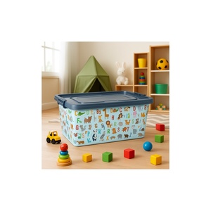 Boîte de rangement multifonctionnelle à roulettes en plastique PP de 60000 ml, grande capacité, avec couvercle, pour salon, salle de bain, chambre d'enfant - Product Image 4
