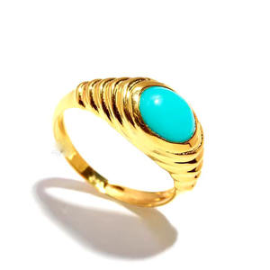 Bague en pierre turquoise Design Unique bande en argent Sterling 925 massif femmes fiançailles cadeau de fête de mariage en gros approvisionnement en vrac - Product Image 1