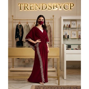 Wholesale Modest Luxury Arabian <b>Kaftan</b> Abaya-Hand-Embellished Velvet Floor-Length A-Line Evening Dress-Muslimah Formal Wear - Product Image 2