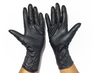 ถุงมือนิรภัยแบบใช้แล้วทิ้งเกรดทางการแพทย์ถุงมือตรวจไนไตรล์สีดำถุงมือยางฟรีใส่สบายป้องกันมือ - Product Image 2