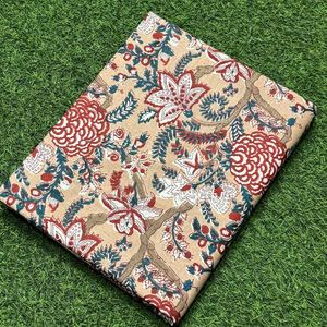 100% Premium coton tissu-sable marron Floral main bloc imprimer Boho Chic rustique décor à la maison bricolage Quilting robe faisant tricoté - Product Image 4