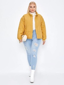 Vêtements d'hiver décontractés pour femmes Veste polaire épaisse et imperméable respirante tissée teintée à capuche 100% polyester fermeture à glissière - Product Image 3