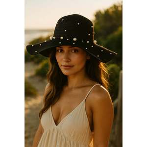 Black Pearl Wide Straw <b>Hat</b> Hsr2069 - Black5 - Product Image 2