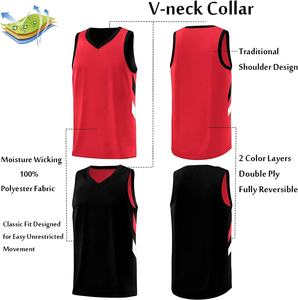 Nouveau maillot de basket-ball réversible pour hommes respirant uniforme d'équipe Hip Hop chemises athlétiques grande taille S-4XL - Product Image 2