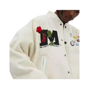 Veste universitaire d'hiver personnalisée de haute qualité pour hommes nouveau design veste universitaire en laine respirante avec lettre brodée - Product Image 4