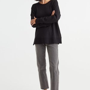 Sudaderas con logotipo personalizado para mujer, Sudadera larga informal con hombros descubiertos para mujer - Product Image 2