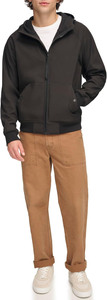 Chaqueta Softshell ligera de calle para hombre, forro polar con capucha, cortavientos para senderismo, tela de lona resistente al agua - Product Image 4