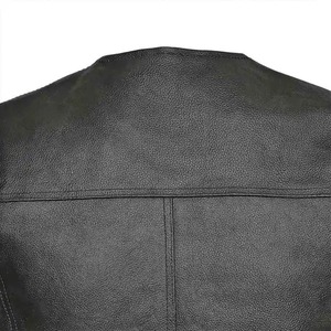 Chaleco de Cuero Negro de Alta Calidad para Hombre, Talla Grande, Cuero Genuino, Chalecos de Cuero de Moda de Primera Calidad - Product Image 6