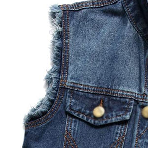 Chaleco Vaquero de Mezclilla Personalizado, Servicio de Fabricación Profesional, Alta Calidad, Estilo Desgastado, Transpirable - Product Image 6