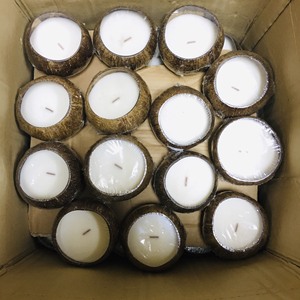 Eco2go Vietnam - Portavelas de Cera de Soja en Forma de Cáscara de Coco Natural, Decoración Ecológica para el Hogar - Product Image 2