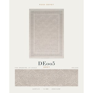 พรมอะคริลิคขายส่ง DELUXE DE005 สีเทา ผลิตด้วยเครื่องจักร พรมตุรกี สำหรับห้องนั่งเล่น โครงการโรงแรม - Product Image 2
