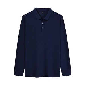 2025 nouveau FZ vente en gros 100% polyester à manches longues hommes polos impression de logo personnalisé plaine à manches longues polo hommes - Product Image 3