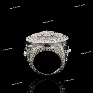 Bague ESTL Get Money Bee sertie de diamants, aspect moissanite, style hip-hop, bling, ton argent, bague statement pour homme et femme, à porter en soirée, cadeau - Product Image 3