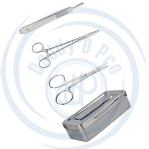 Kit de chirurgie mineure ensemble de 13 pièces Kit de chirurgie avec boîte ensemble d'instruments de fournitures chirurgicales médicales pour la pratique de la suture et la coupe - Product Image 6