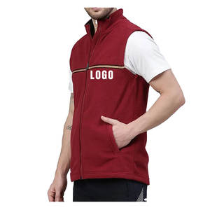 Veste polaire pour hommes Gilet avec logo brodé sur mesure Gilets OEM Hiver Extérieur avec fermeture éclair sans manches chaud et respirant - Product Image 5