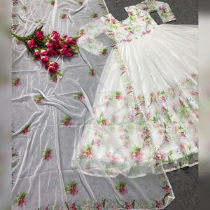 Precios directos de fábrica Fancy Heavy Designer Anarkali Trajes de estilo para uso de fiesta Usos Mujeres que usan vestidos Fabricación en India - Product Image 5