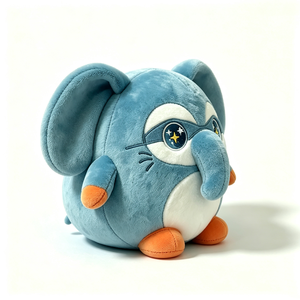 Peluche d'éléphant bleue personnalisée, peluche d'éléphant super-héros, peluche ronde et moelleuse, peluche d'éléphant masqué - Product Image 2