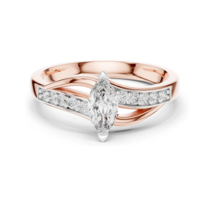 Bague en diamant de laboratoire taille marquise pour femme, 0,4 carat, clarté VVS-VS EF, or 18 carats, 14 carats, 10 carats et argent 925, rose, jaune, blanc - Product Image 3