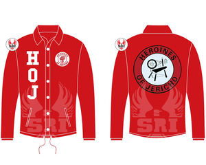 Veste de coach en nylon brodée pour femmes Heroines of Jericho |   Veste Anorak en Polyester Personnalisée pour Femmes avec Broderie Maçonnique HOJ - Product Image 6