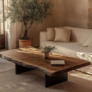Mesa de centro de madera de diseño moderno para una disposición elegante en la sala de estar que ofrece una forma y función equilibradas - Product Image 1
