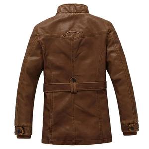 Chaqueta de cuero PU para hombre, nuevo estilo informal ajustado, abrigo de manga larga de Color sólido, cuello con capucha, lona de estilo motorista para todas las estaciones - Product Image 4