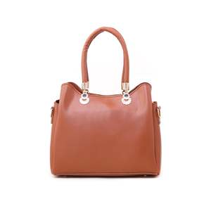 Bolso de mano formal marrón P55299, decoración de borlas, elegante bolso informal con dos asas, ODM diseño clásico, cuero genuino PU - Product Image 1
