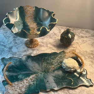 Antique Super Quality <b>Resin</b> Tray Unique Agate Restaurant Tray with Bar Appeal Premium Restaurant Crafts - Product Image 1