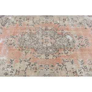 Tapis vintage, grand tapis de 6,1 x 10,2 pieds, tapis à carreaux marron - Product Image 5