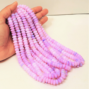 Hermosas cuentas redondas lisas de ópalo con tonos rosas y morados, de 7 mm a 10 mm, cuentas de ópalo rosa lavanda, cuentas de ópalo de calidad AAA para joyería. - Product Image 1