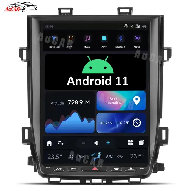 Aucar 12.1" T-Style Android 11 For Toyota Vellfire/Alphard 2007-2013 Car Multimedia DVD GPS Navigation Car Radio Stereo Video