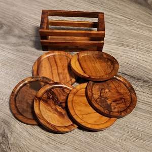 Posavasos Rústicos de Madera Premium para Amantes del Café que Ofrecen Calidad Duradera y Belleza Natural de la Madera - Product Image 1