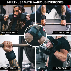 สายรัดข้อมือแบบยืดหยุ่นระบายอากาศได้ดีสำหรับการปิดที่ทนทานใช้ในยิมออกแบบโลโก้ได้ตามต้องการเพื่อความสบายในการจับที่ดีขึ้น - Product Image 6