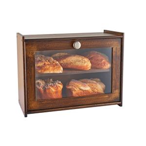 <b>Large</b> <b>Wooden</b> Bread <b>Box</b> with Roll Top Lid Vintage Farmhouse Bread <b>Storage</b> Container - Product Image 6