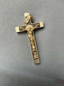 Crucifix mural artisanal en laiton et en bois, décoration religieuse chrétienne, croix pour l'église, la maison, la salle de prière, cadeau - Product Image 6