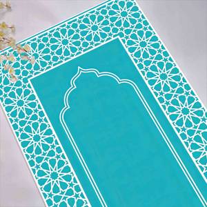 Alfombra de Oración Islámica Azul: Decoración Musulmana para el Hogar Impresa en 3D, Alfombra Delgada No Tejida - Product Image 2