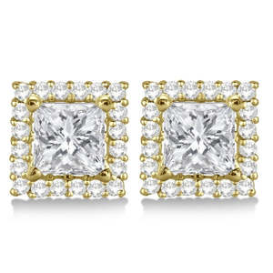 14K Yellow Gold Pave-Set <b>Square</b> <b>Diamond</b> <b>Earring</b> Jackets 0.55ct <b>Diamond</b> Jewelry - Product Image 2