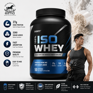 EVERFIT Isolat de protéines de lactosérum WPI en poudre 2KG 25g de protéines Sans sucre ajouté Halal OEM Marque privée Croissance musculaire Nutrition sportive - Product Image 1