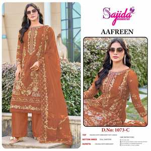 Salwar Kameez pakistanais en organza brodé en coton de qualité supérieure Catalogue complet pour vêtements de fête Tarif de gros Vêtements pakistanais indiens - Product Image 2