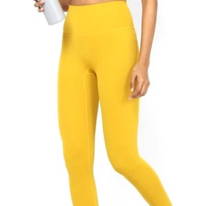 Leggings pour femmes à taille haute, couleur unie, extensibles, respirants, doux, confortables, sportifs, tricotés en spandex et nylon, toutes saisons - Product Image 3
