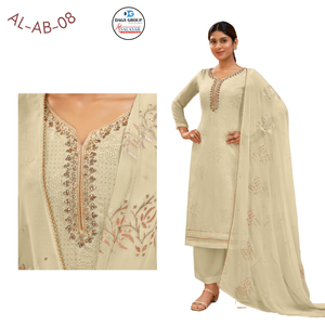Bellamente elaborado semicosido indio pakistaní poliéster festivo étnico Kurta fiesta-ropa digna para todas las ocasiones - Product Image 2