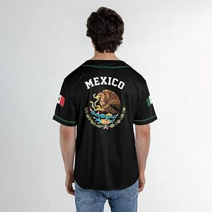 Eagle Mexico Baseball Jersey Ropa deportiva transpirable personalizable para hombres y mujeres Diseño de bandera de México - Product Image 3