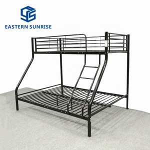 Lit <span class=keywords><strong>superposé</strong></span> en métal de couleur noire pour la chambre des enfants, lit gain de place pour <span class=keywords><strong>2</strong></span> personnes, lit <span class=keywords><strong>superposé</strong></span> en métal double sur grand lit - Product Image 4