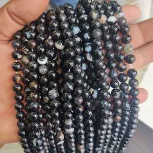 Cuentas de ágata redondas hechas a medida hechas de piedra de ágata natural adecuadas para diseñadores de joyas y tiendas de cuentas para reventa - Product Image 2